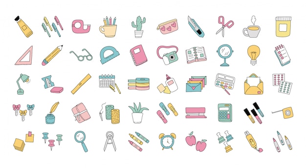 Bundle of scrapbooking set icons