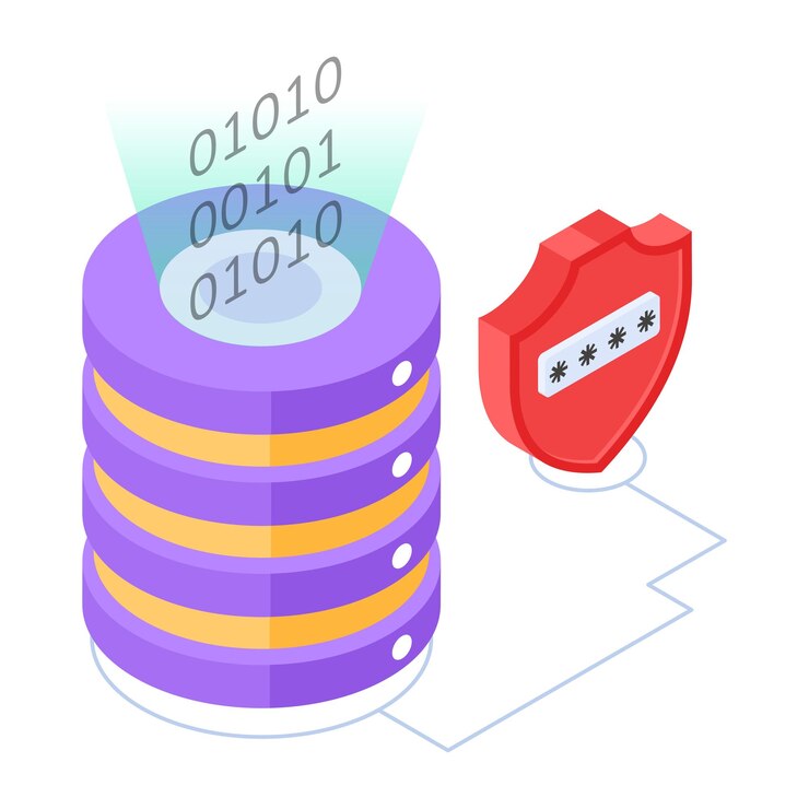 Vector bundle of server storage isometric icons