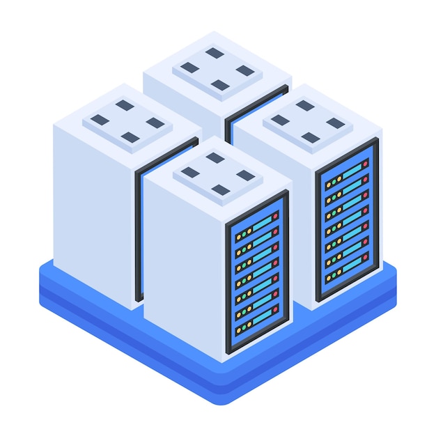 Bundle of Server Storage Isometric Icons