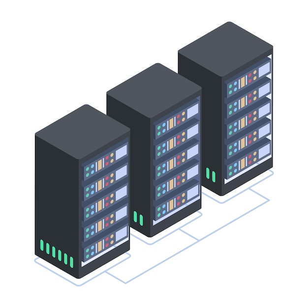 Bundle of Server Storage Isometric Icons