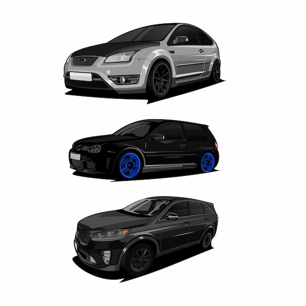 Bundle set car sport vector