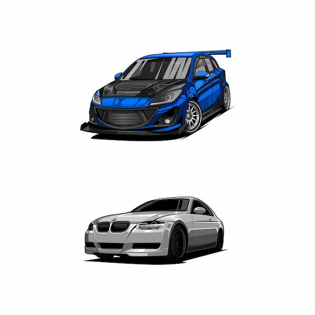 Bundle set car sport vector