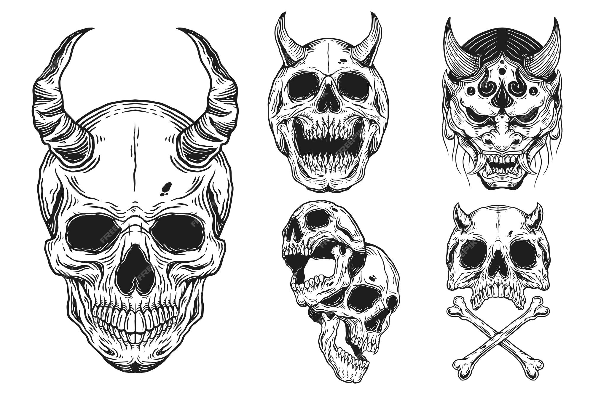 Devil Skull Tattoo Stencils - wide 1