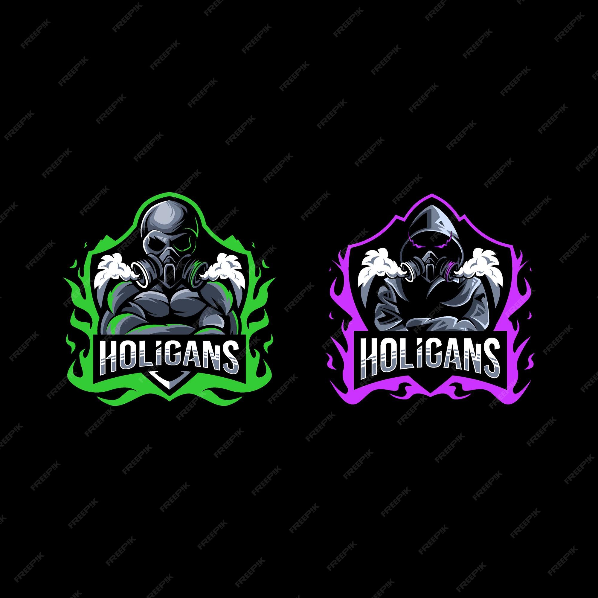 Design do logotipo do mascote holigan