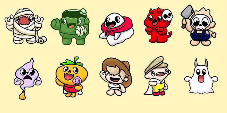 Vector かわいいマスコット モンスター漫画のベクトル描画をバンドル