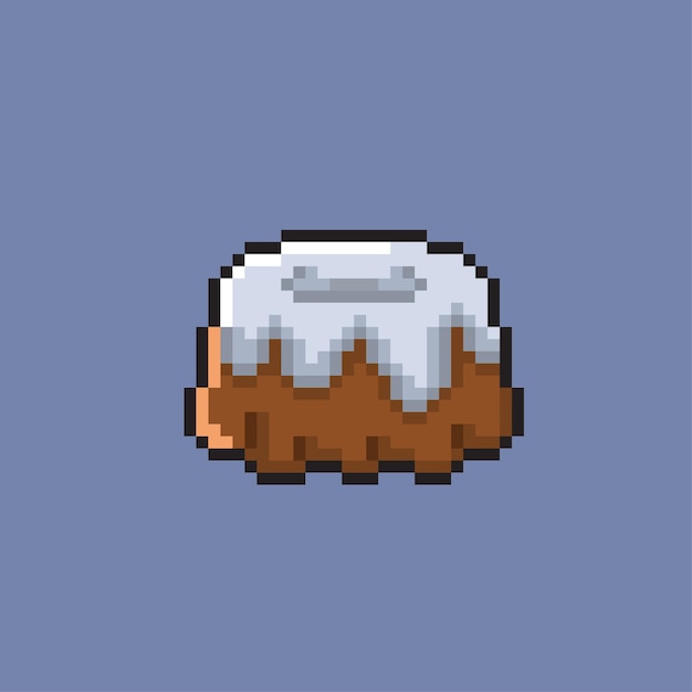 Bundtcake in pixelart-stijl