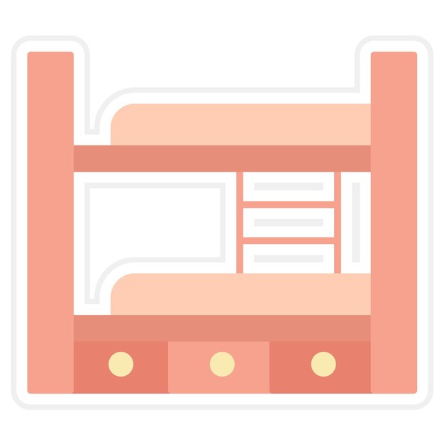 Bunk bed line illustration