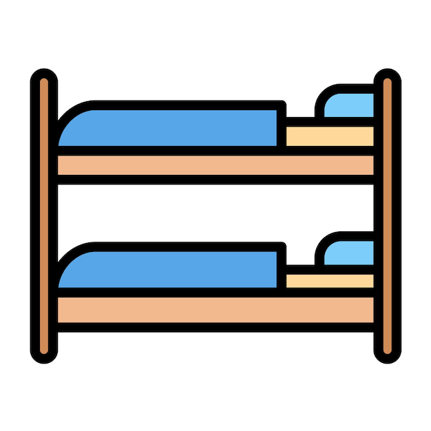 Bunk Bed Vector Illustration Style