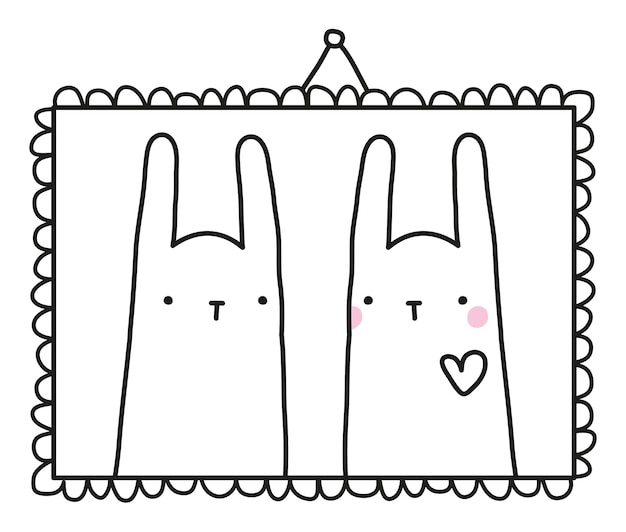 Bunnies in love vector illustration