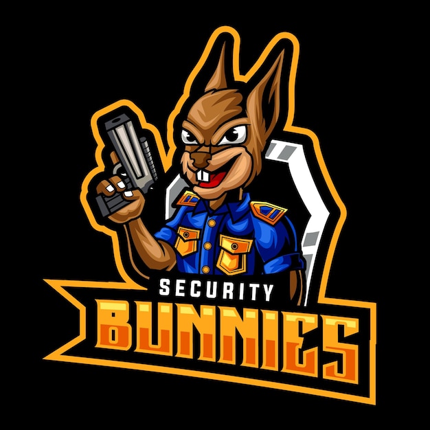 Bunnies pistol mascot logo template