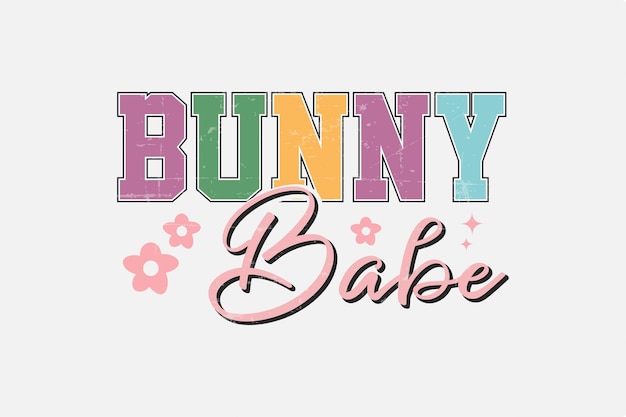 Bunny Babe typografie T-shirt ontwerp