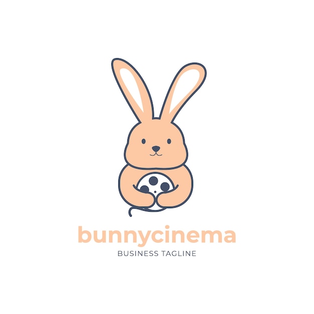 bunny cinema logo design concept