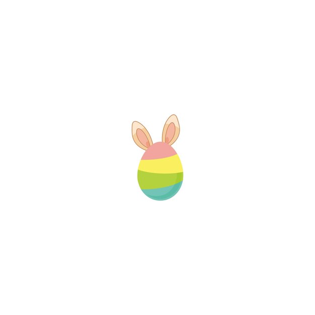 Vector bunny in a colorful pin