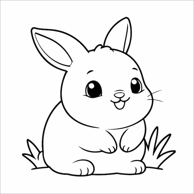 Bunny Coloring Page Drawing For Kids