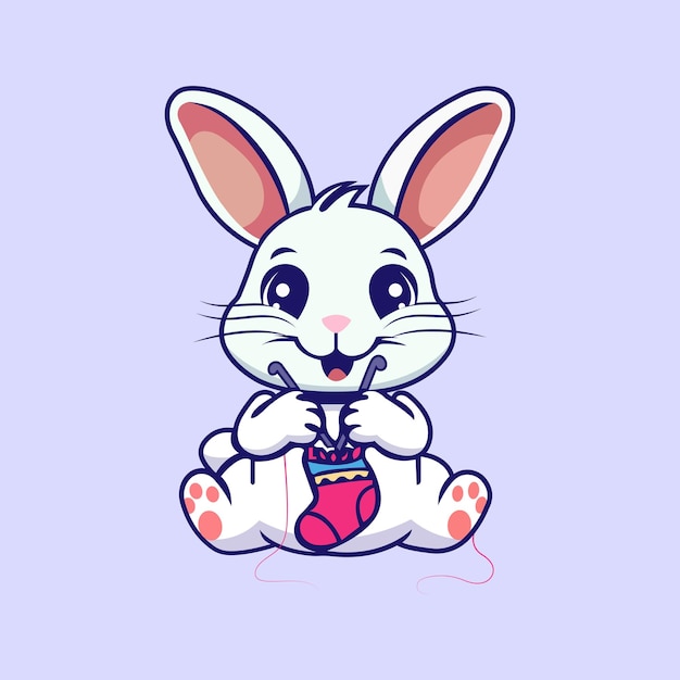 Vector bunny cotton logo design