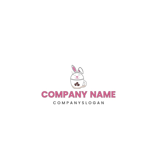 Bunny cup negative logo design