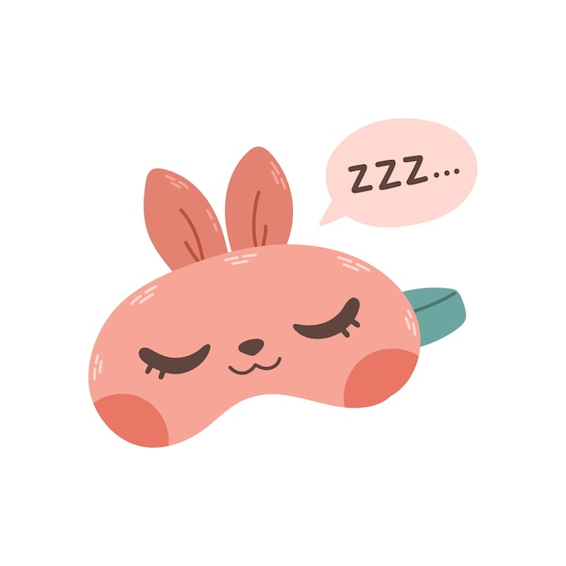 Bunny eye mask vector sleeping night accessory relax rest in traveling illustration isolated sleep