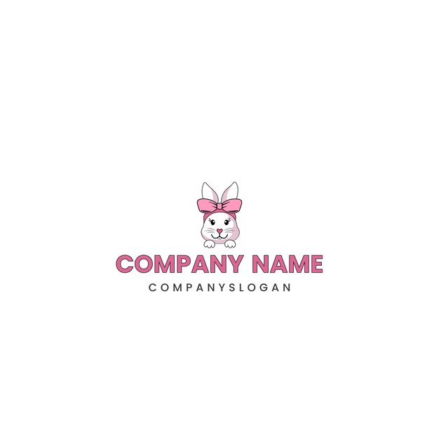 Bunny face negative logo design