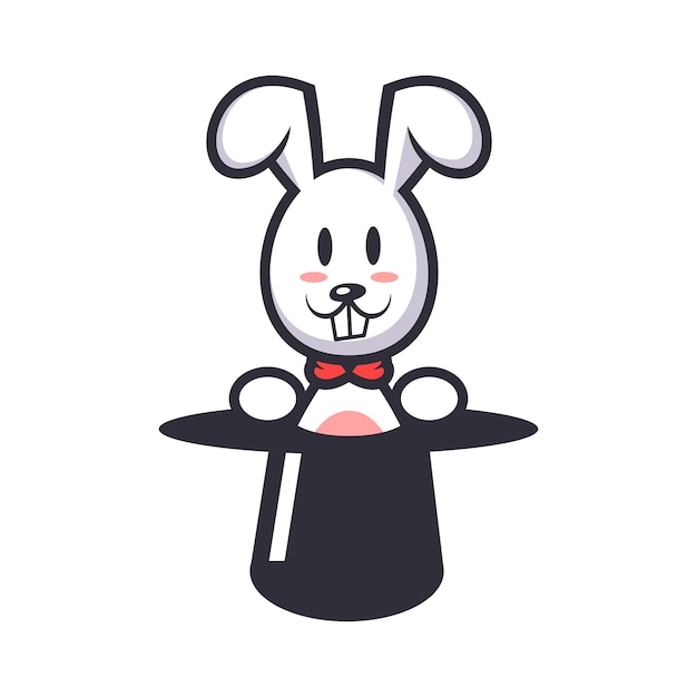 Vector bunny hat mascot design