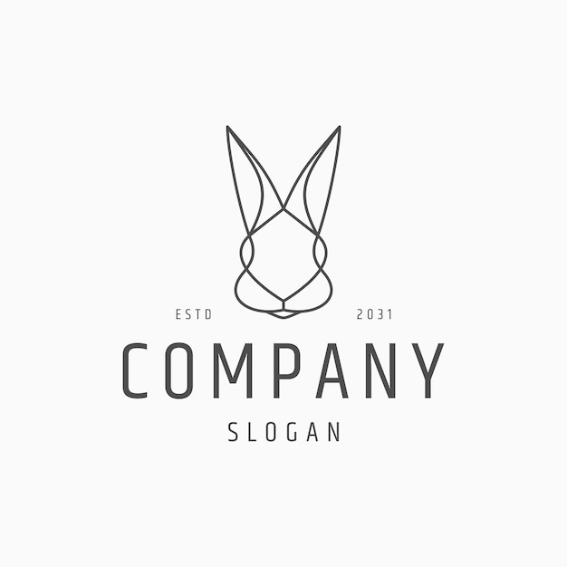 Bunny head logo icon design template