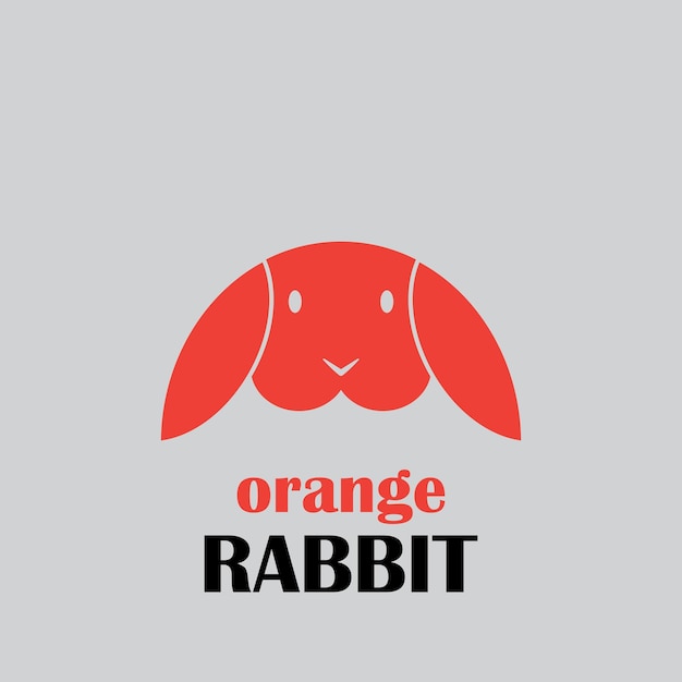 Bunny head-logo in oranje kleur