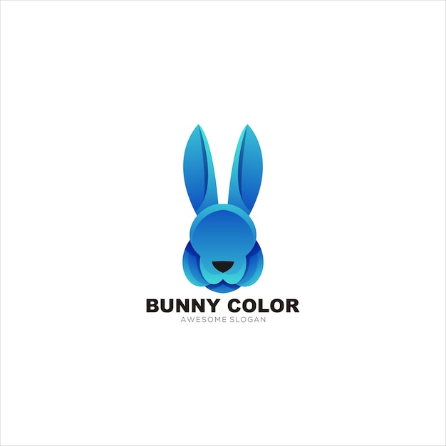 bunny head logo kleurrijk verloop