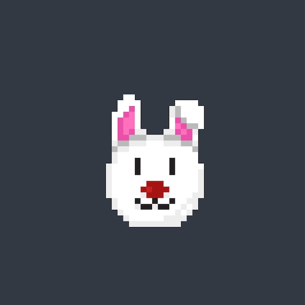 bunny head in pixel art style