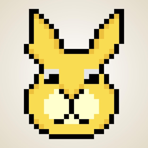 Bunny head with pixel art Vector illustration