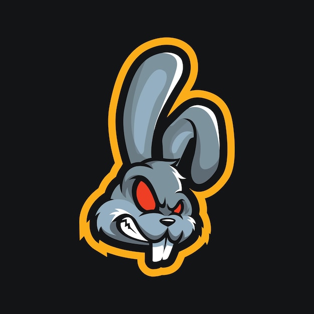 Bunny hoofd mascotte logo ontwerp