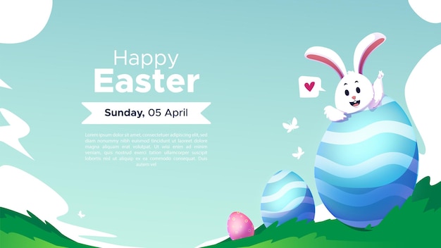 Bunny illustratie banner van de paasdag