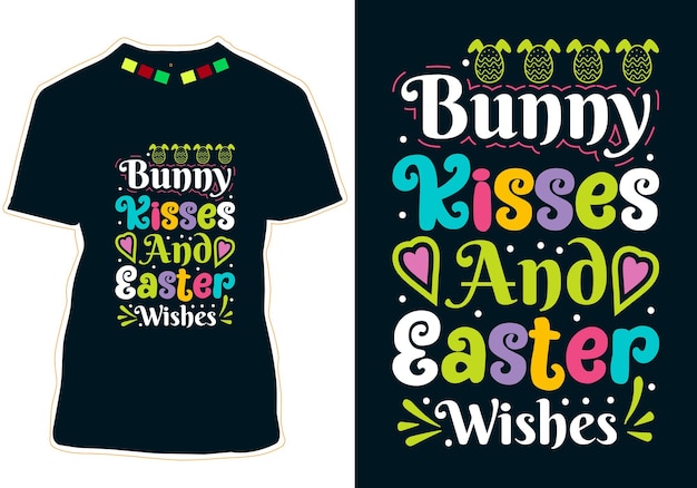 Bunny kisses en paaswensen t-shirtontwerp