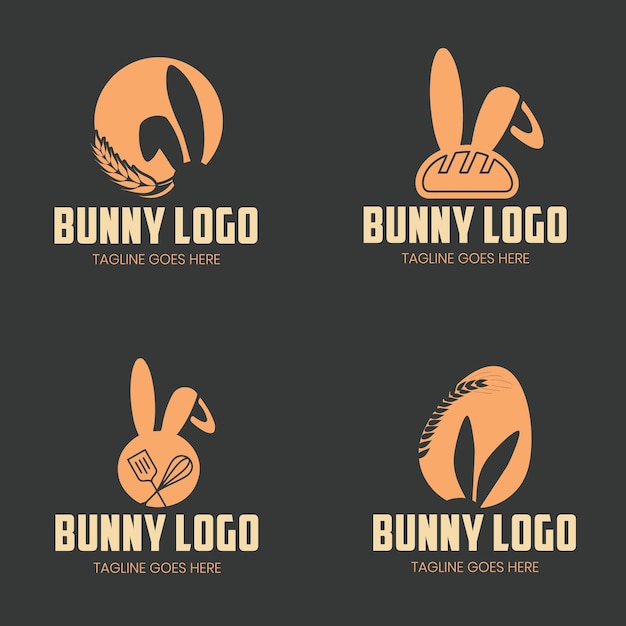 Vector bunny logo ontwerp concepten