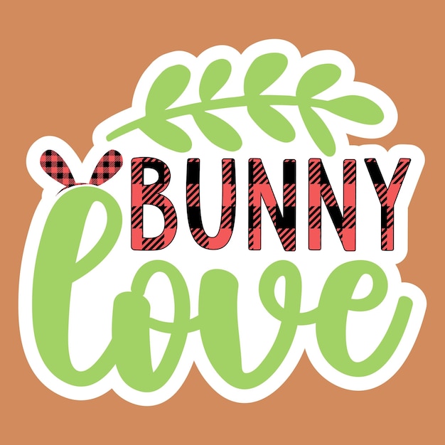 Vector bunny love stickers svg