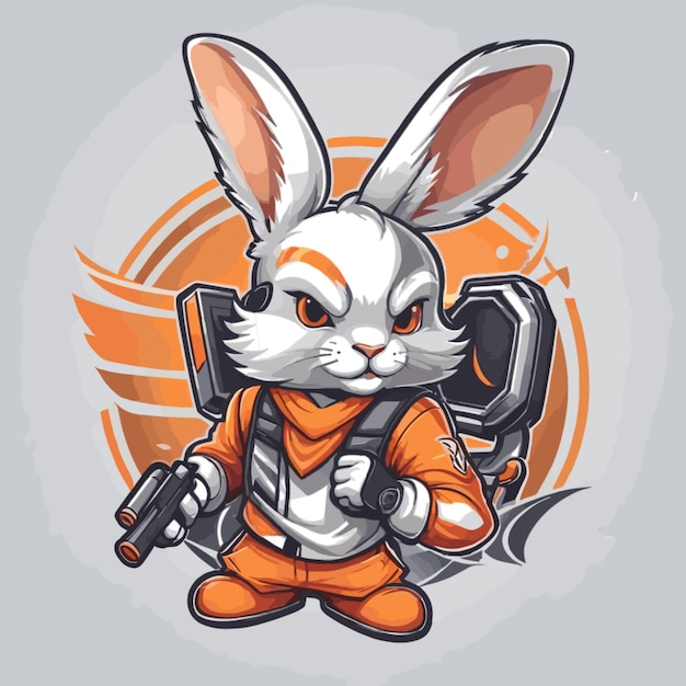 Bunny mascot vector on a white background