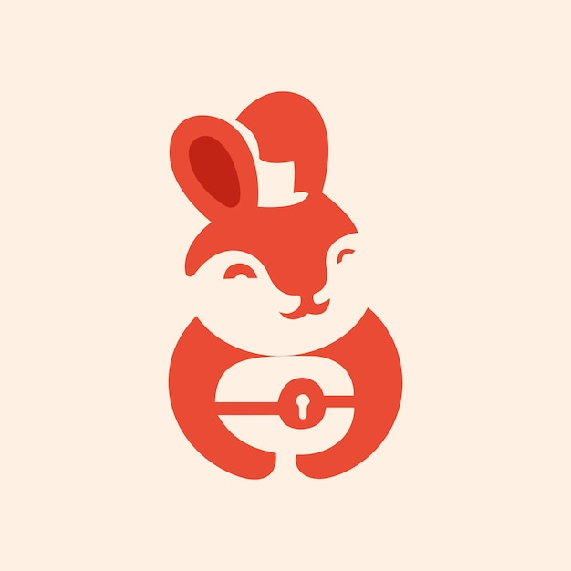 Vector bunny negative logo design