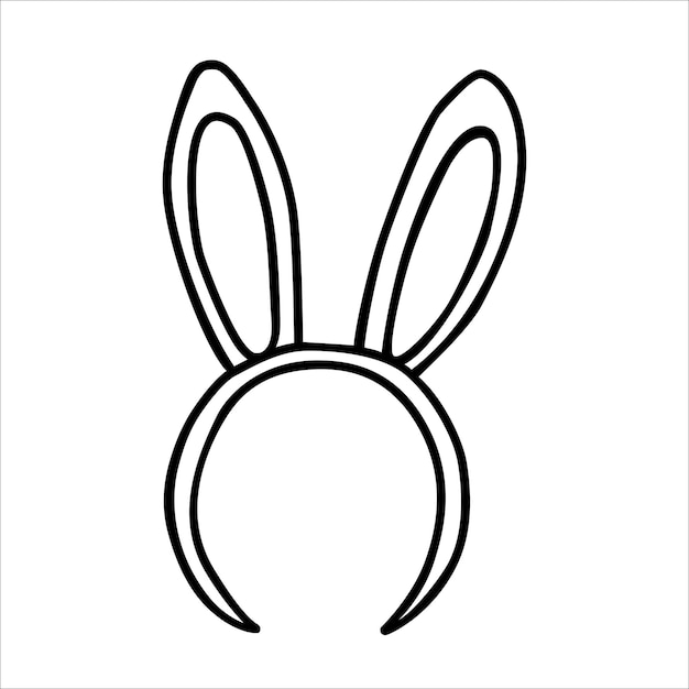 Bunny oren hoofdband doodle vectorillustratie geïsoleerd op een witte achtergrond