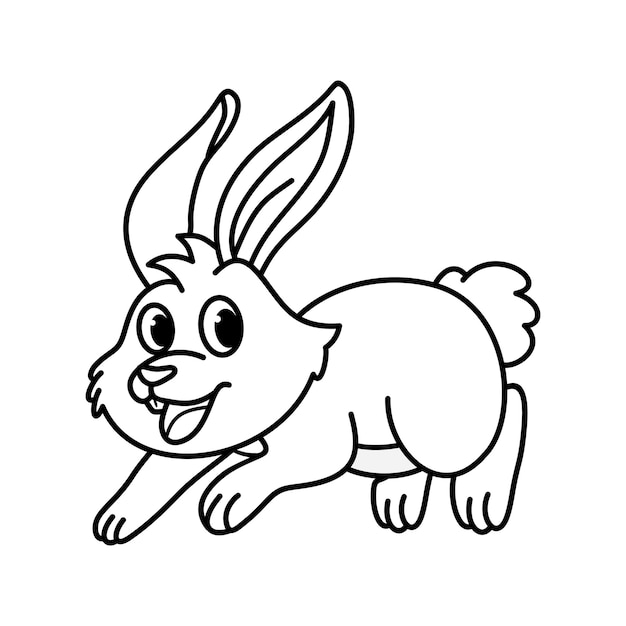 Vector bunny rabbit cartoon vector illustratie leuke bunny rabbits cartoon tekening speelse hare hopping de