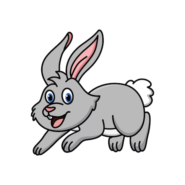 Bunny rabbit cartoon vector illustration cute bunny rabbit cartoon drawing playful hopping hare de