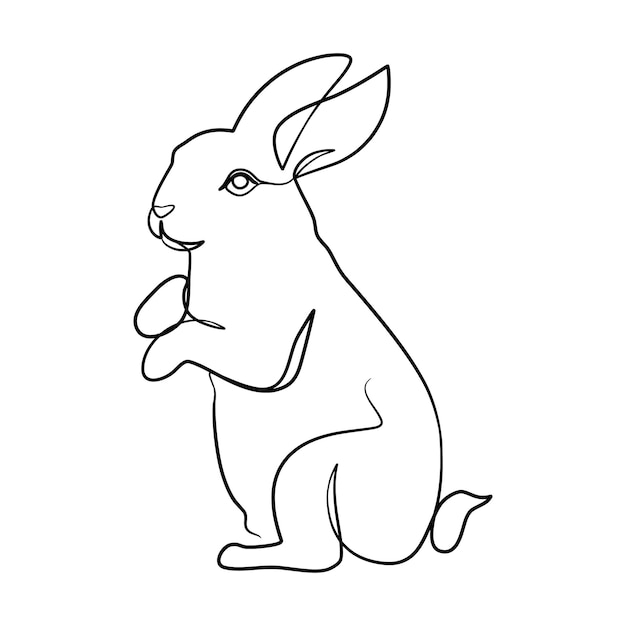 Disegno artistico a linea continua bunny rabbit