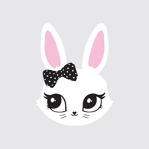 Premium Vector  Bunny rabbit cute eyes kids room decor print