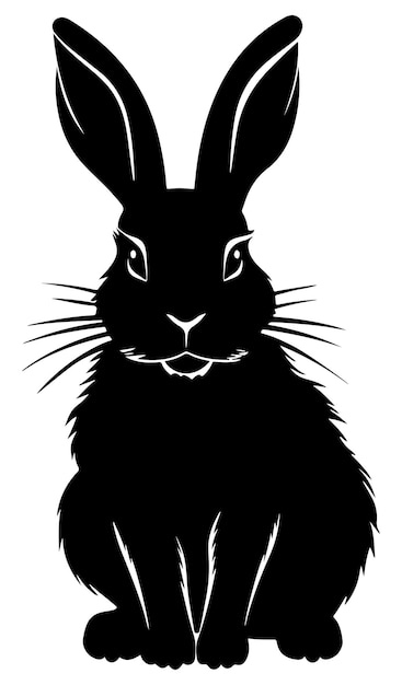 Bunny silhouette vector Hare silhouette vector Rabbit silhouette vector