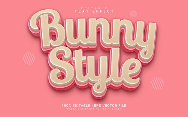 Bunny style cartoon 3d style text effect