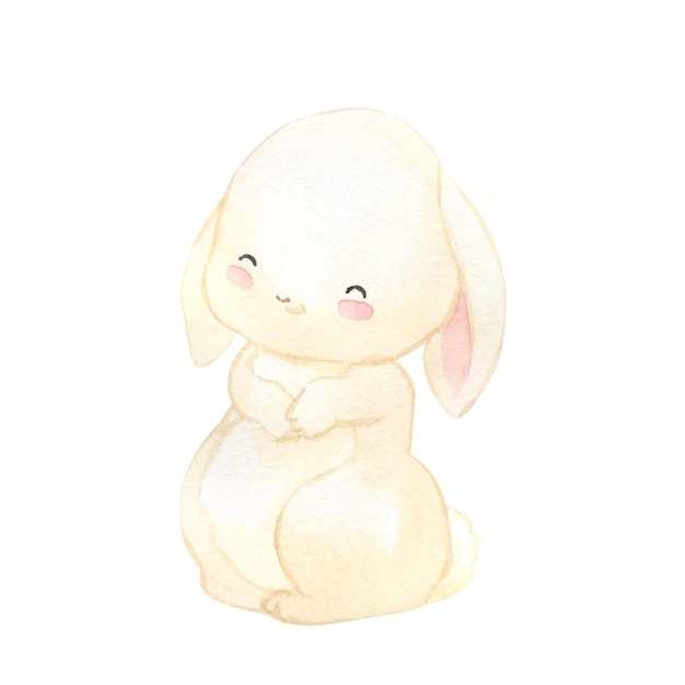 Bunny watercolor illustration for kids