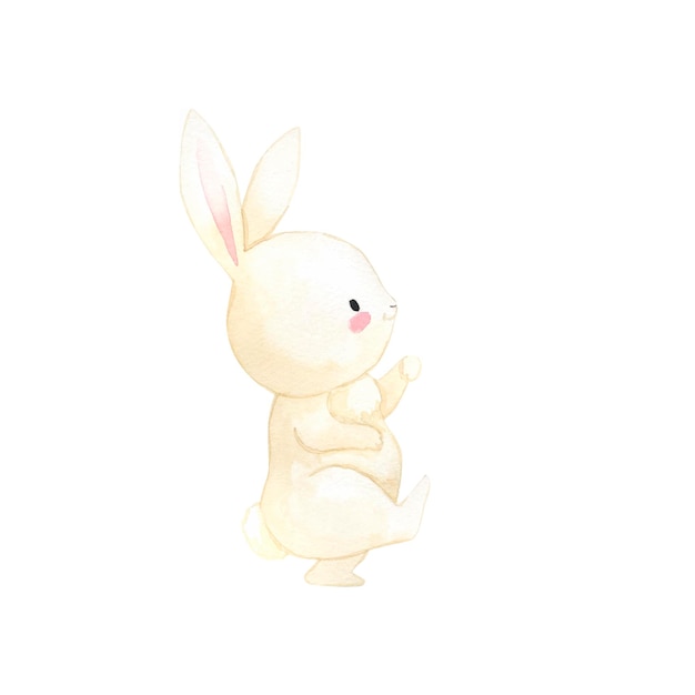 Bunny watercolor illustration for kids