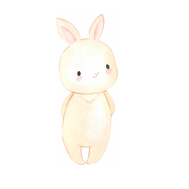 Bunny watercolor illustration for kids