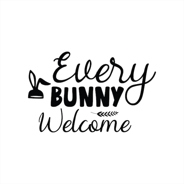 A bunny welcome sign with a bunny on it.