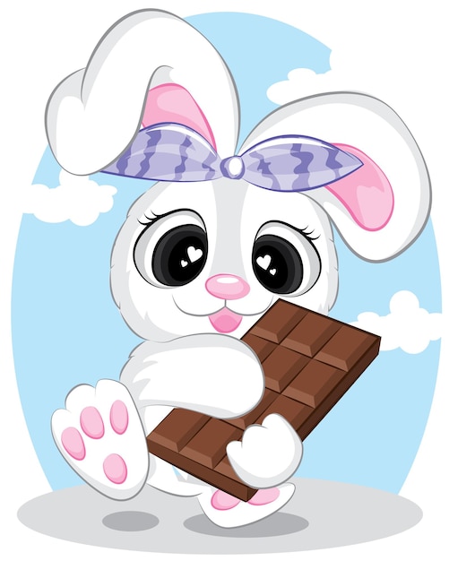 Bunny with dark chocolate.