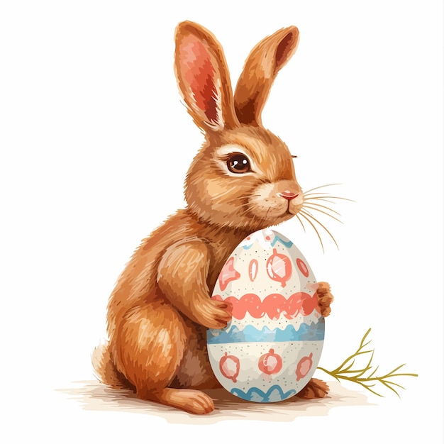 Bunny with easter eggs clipart