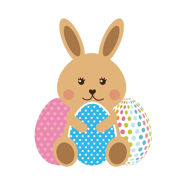 bunny with easter eggs
