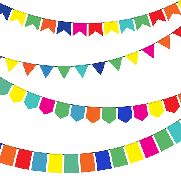 Vector bunting and garland set.